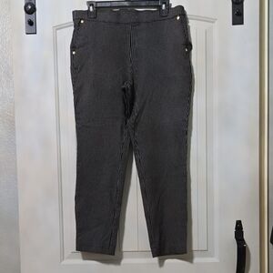 Women Black and White Pinstripe Pants